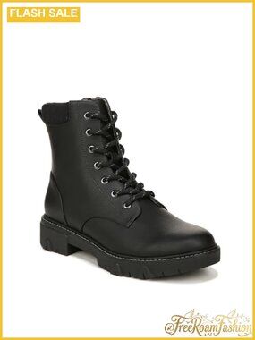 Faux Leather Mid-Calf Combat Boots with Recycled Linings & Bloom Foam